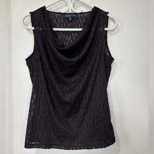 ✨Jones New York Black Sheer Cowl Neck Top - Size Large